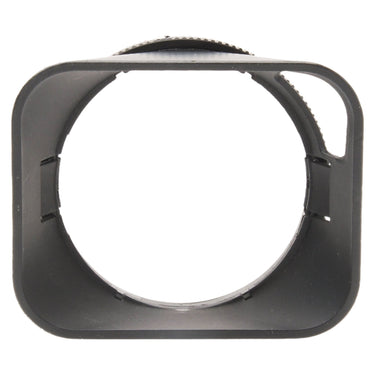 Leica 12589 lens hood, front view showing rectangular opening and bayonet mount ring
