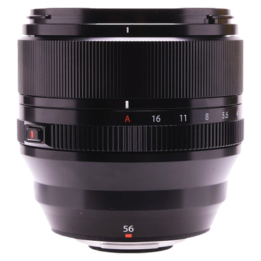 Fujifilm XF 56mm f1.2 R WR front view showing aperture ring and 56 marking