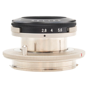 Voigtlander Heliar 40mm f2.8 lens side view showing aperture scale 2.8 4 5.6 8
