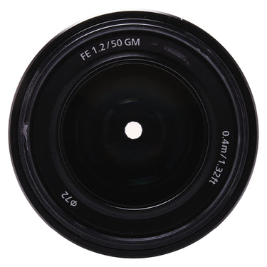 Sony FE 50mm f1.2 GM front element and 72mm filter thread