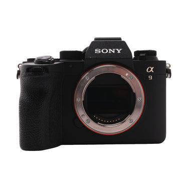 Sony A9 II front view with bare E-mount and exposed full-frame sensor