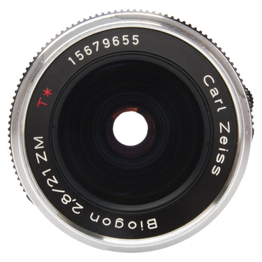 Zeiss Biogon 21mm f2.8 ZM front element with serial number and Carl Zeiss markings