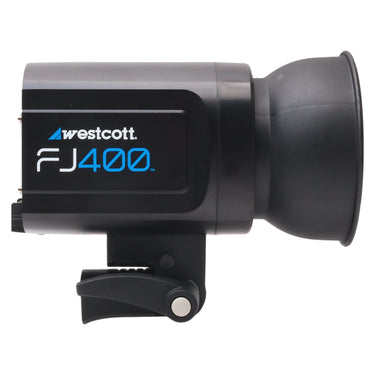 Westcott FJ400 monolight side view with reflector attached