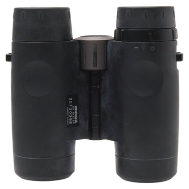 Minox BD 8x32 BR binoculars top view showing serial label and diopter markings