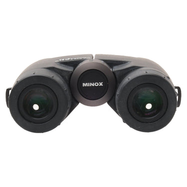 Minox 8x32 binoculars eyepiece side with Minox objective cover