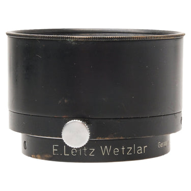 Leica FIKUS variable lens hood side view with E. Leitz Wetzlar Germany engraving and tension screw