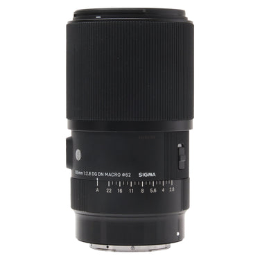 Sigma 105mm f2.8 DG DN Macro Art front view with barrel markings and serial number