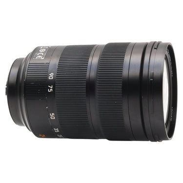 Leica 24-90mm Vario-Elmarit-SL side view showing zoom scale and CE markings