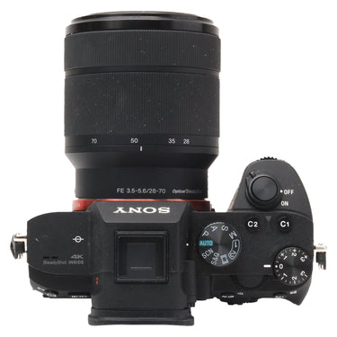 Sony A7 III top plate with lens and mode dial