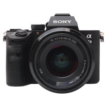 Sony a7 III with FE 28-70mm f3.5-5.6 OSS lens, front view