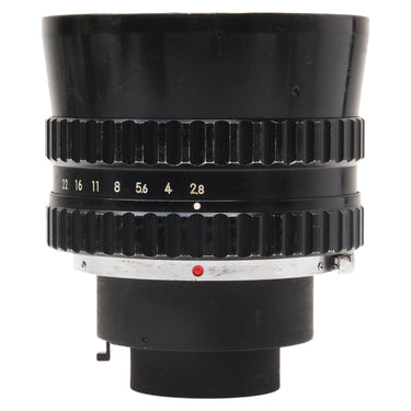 Bronica S Nikkor-O.C 50mm f2.8 lens showing aperture scale and rear mount