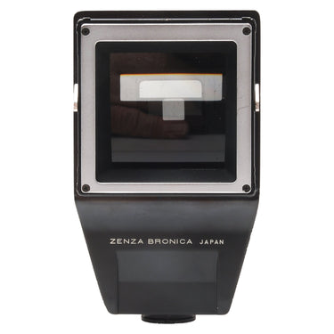 Zenza Bronica prism finder, underside with focusing screen window and Zenza Bronica Japan marking