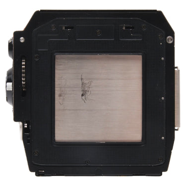 Bronica EC 6x6 film magazine interior film gate with darkslide inserted