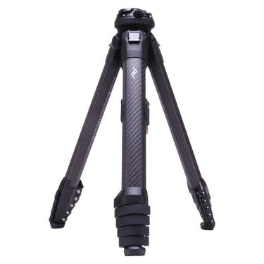 Peak Design Travel Tripod front view with legs splayed and carbon fiber center column