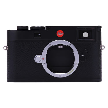 Leica M11 black digital rangefinder body, front view with bare M bayonet mount