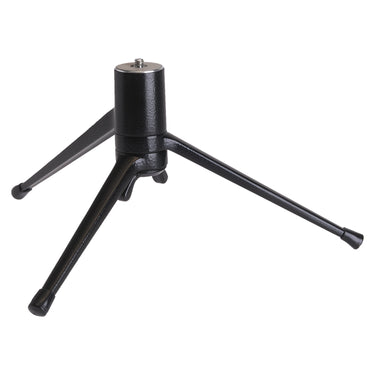 Leica table top tripod 14100 in black with legs open and top mounting screw
