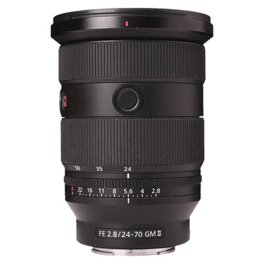 Sony FE 24-70mm f2.8 GM II side view showing zoom ring and aperture scale