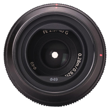 Sony FE 40mm f2.5 G front element with 49mm filter thread