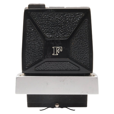 Nikon F waist level finder front view folded closed with F logo