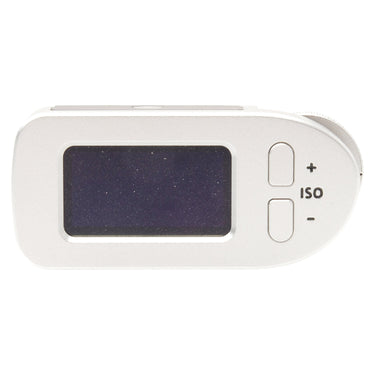 Keks M-meter silver top view with display screen and ISO plus minus buttons