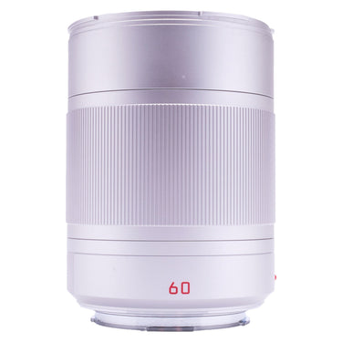 Leica 60mm f2.8 APO Macro Elmarit-TL silver lens front barrel view
