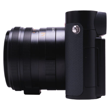 Leica Q3 43 left side view showing 43mm macro lens markings