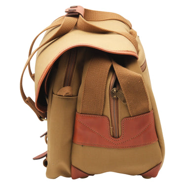 Billingham 335 opposite side view with leather trim and zip pocket