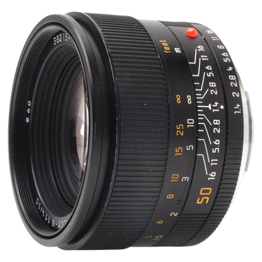 Leica 50mm f1.4 Summilux-R side view with focus and aperture scales