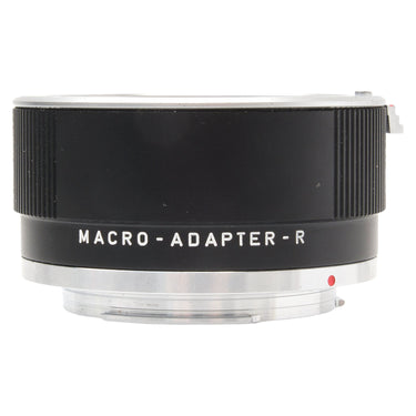 Leica Macro-Adapter-R 14256 side view showing MACRO-ADAPTER-R engraving and chrome mount
