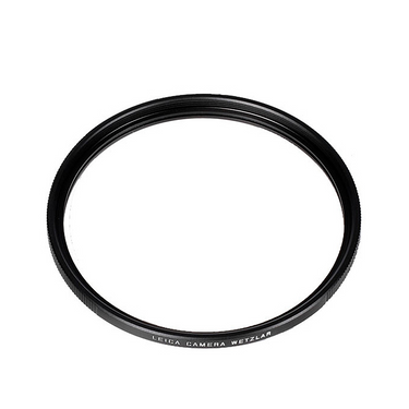 Leica UVa II filter E95 in black, front view. Camera West