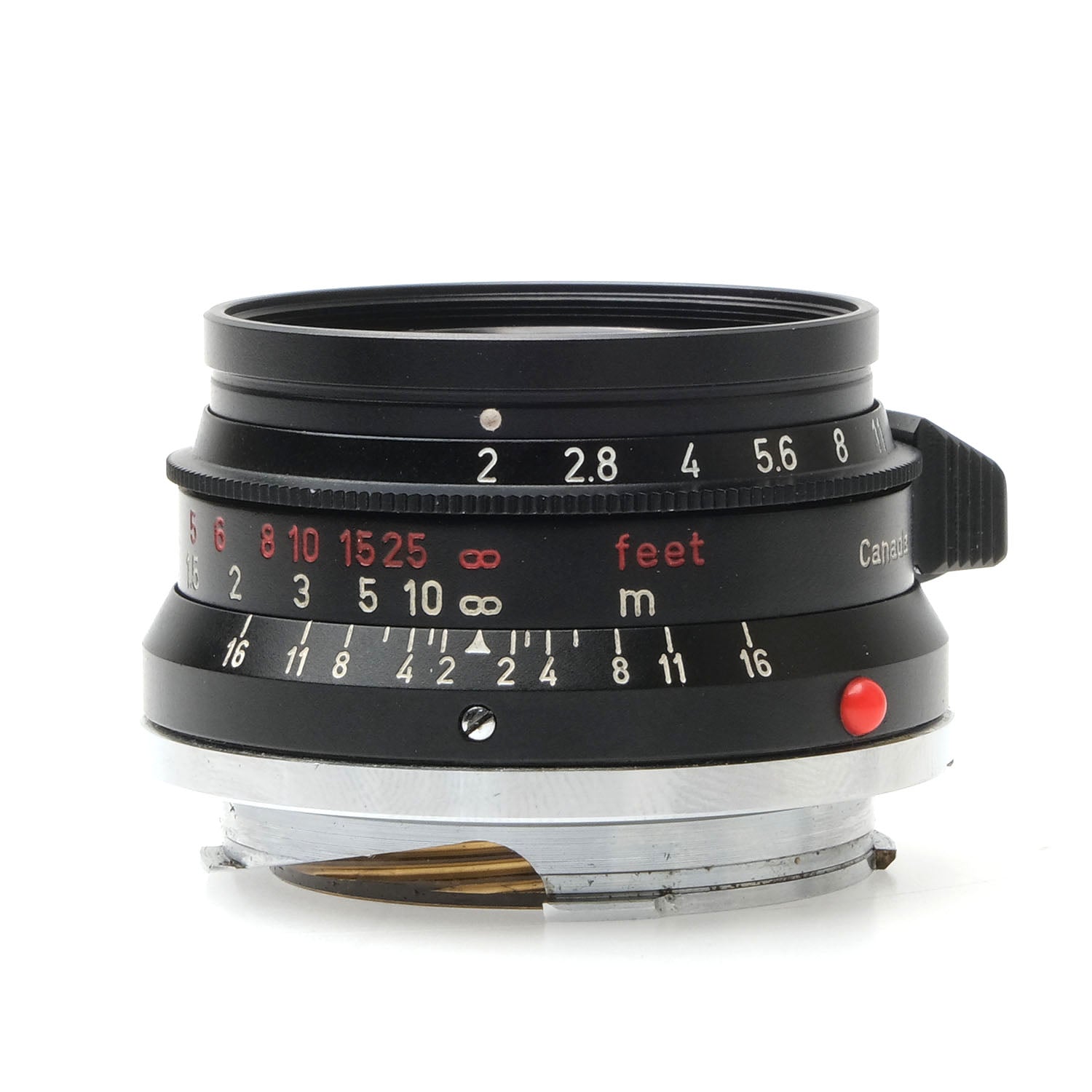 Leica 35mm f2 Summicron 8-Element Black Anodized, Red Scale