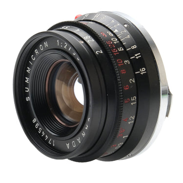 Leica 35mm f2 Summicron 8-Element Black Anodized, Red Scale 1744598