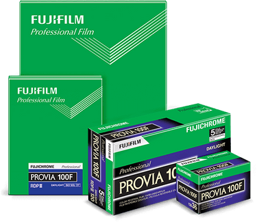 Fujifilm Provia 100F 8x10 slide film box