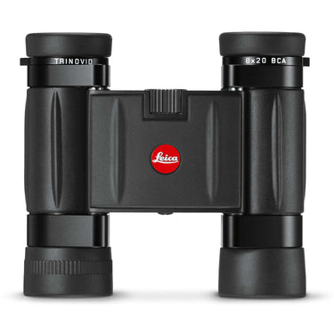 Leica Trinovid 8x20 BCA binocular in black, front view. Camera West