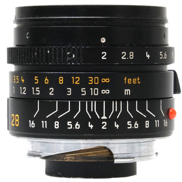 Leica 28mm f2 Summicron Asph, Black, Hood, Case 3981459