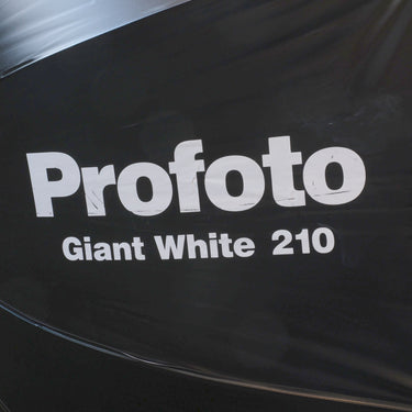 Profoto Giant White 210 printed logo and model name on the black outer surface