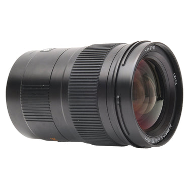 Leica Elmarit-S 30mm f2.8 angled front view showing barrel, rings and serial