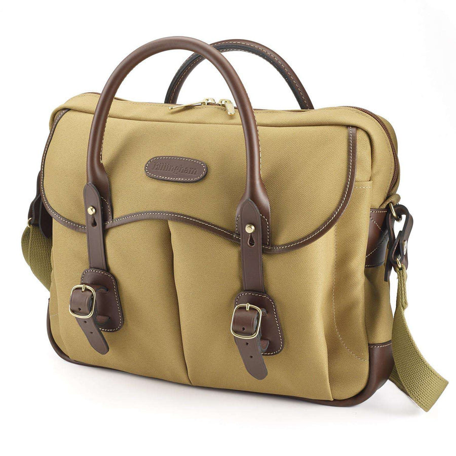 Billingham Thomas Briefcase / Laptop Bag - Khaki Fibrenyte / Chocolate Leather