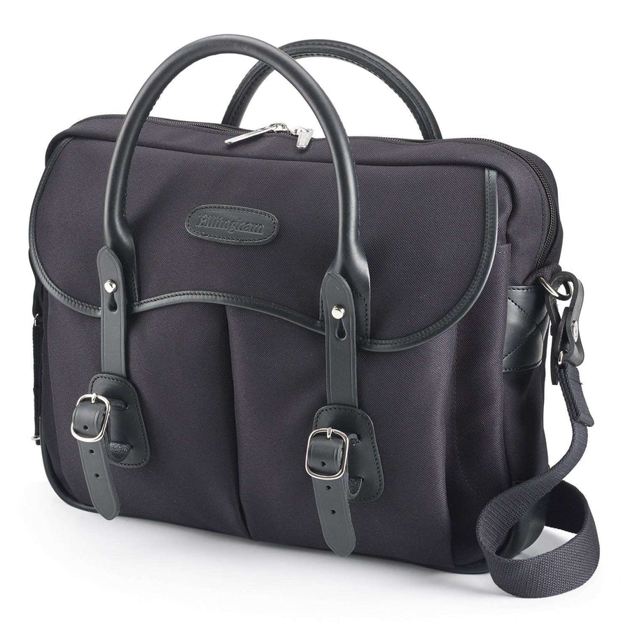 Billingham Thomas Briefcase / Laptop Bag - Black Fibrenyte / Black Leather