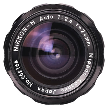 Nikon Nikkor-N 24mm f2.8 front element with engraved name ring and serial number