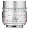 Leica Summilux-M 50mm f1.4 ASPH silver front view showing aperture and distance scales
