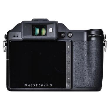 Hasselblad X2D 100C rear view with touchscreen, EVF and control buttons