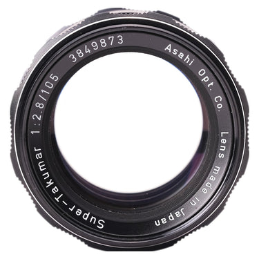 Pentax Super-Takumar 105mm f2.8 front element with serial number and Asahi Opt. Co. engraving