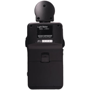 Sekonic L-478D-U rear view showing model label and serial number JR1L-002580