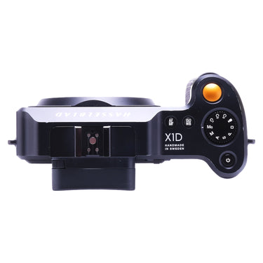 Hasselblad X1D 50C top plate with mode dial and orange shutter button