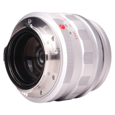 Leica 50mm Summilux-M rear three-quarter view showing bare M mount