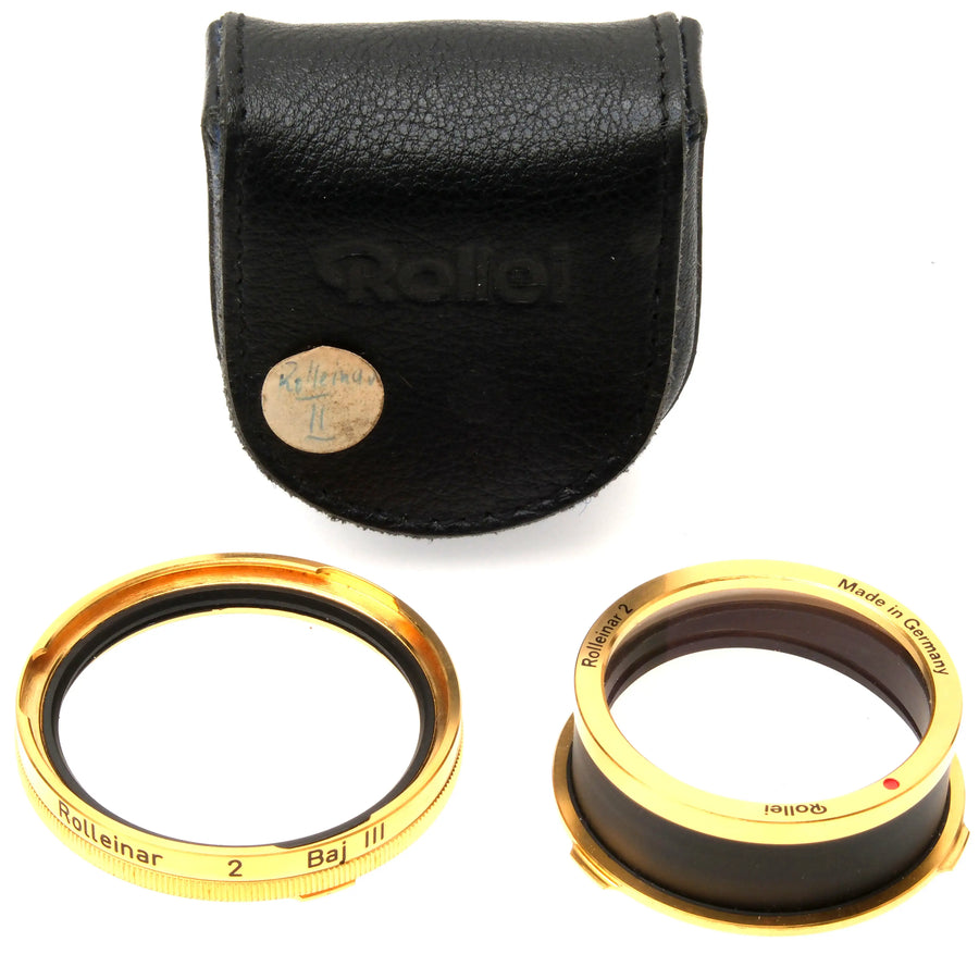 Rollei TLR Bay III Rolleinar 2 Gold, Case (9+)