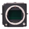 Hasselblad 907X CFV II 50C front view with bare XCD mount, gold contacts, and sensor