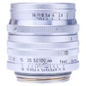 Leica Summarit 5cm f1.5 chrome barrel with aperture and depth-of-field scales