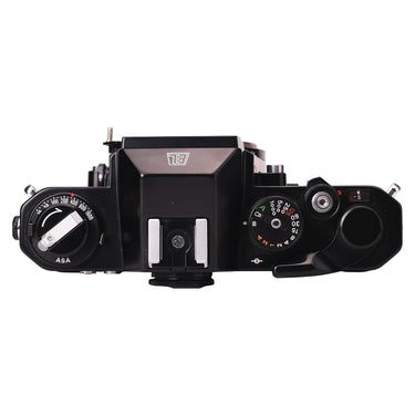 Nikon Nikkormat EL top plate with ASA dial, shutter speed dial and hot shoe